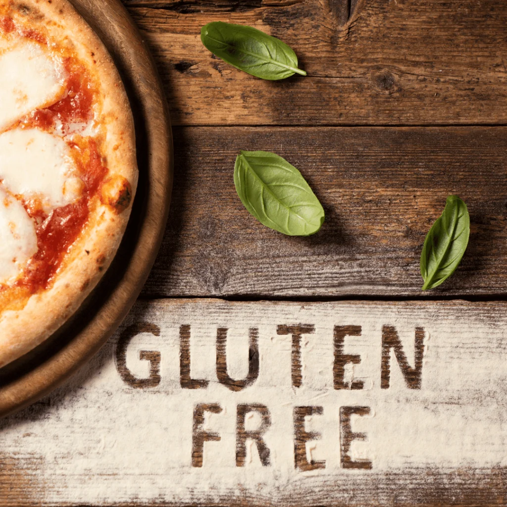 Pizza elaborada sin gluten para un catering